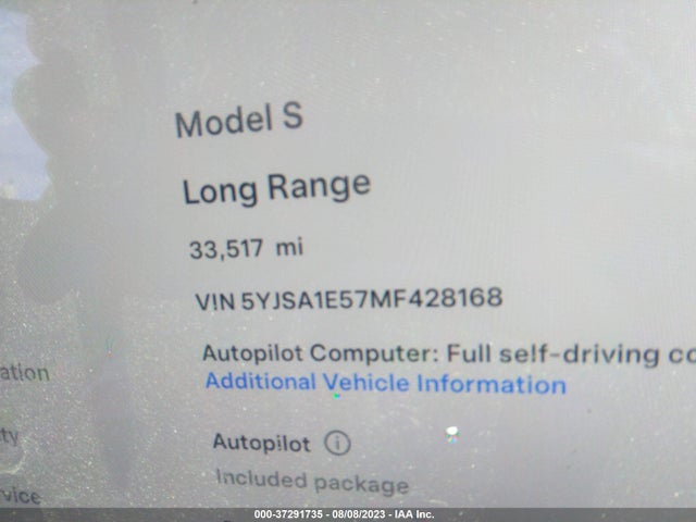 Tesla Model S Long Range 2021 5YJSA1E57MF428168 Image 7