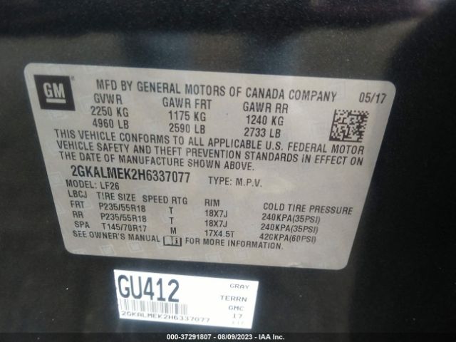 2GKALMEK2H6337077 GMC Terrain Sle