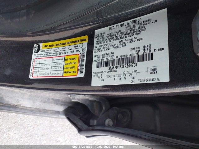 Ford FUSION SE 2015 3FA6P0H7XFR244731 Image 9
