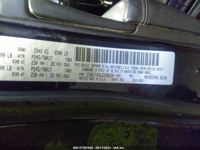1C4RJFAG0JC288220 Jeep Grand Cherokee Laredo E