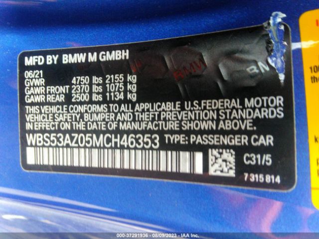 WBS53AZ05MCH46353 BMW M4