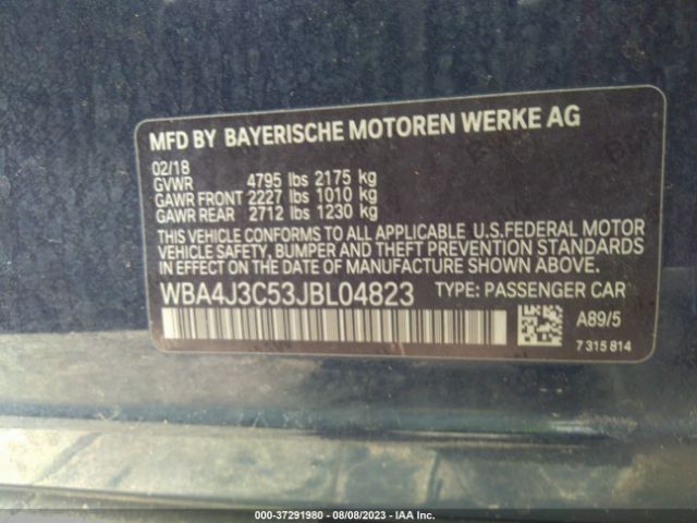 WBA4J3C53JBL04823 BMW 4 Series 430i Xdrive