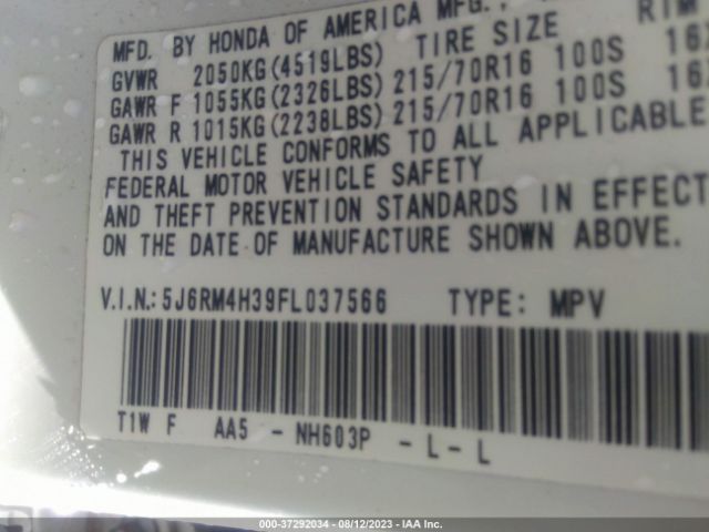 5J6RM4H39FL037566 Honda CR-V LX