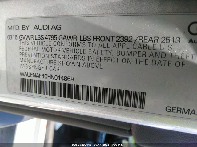 WAUENAF40HN014869 Audi A4 Premium Plus
