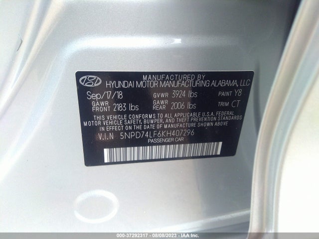 Hyundai ELANTRA SE 2019 5NPD74LF6KH407296 Image 15