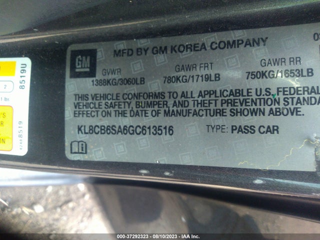 Chevrolet Spark Ls Cvt 2016 KL8CB6SA6GC613516 Image 9