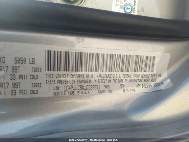 1C4PJLCBXJD537611 Jeep Cherokee Latitude