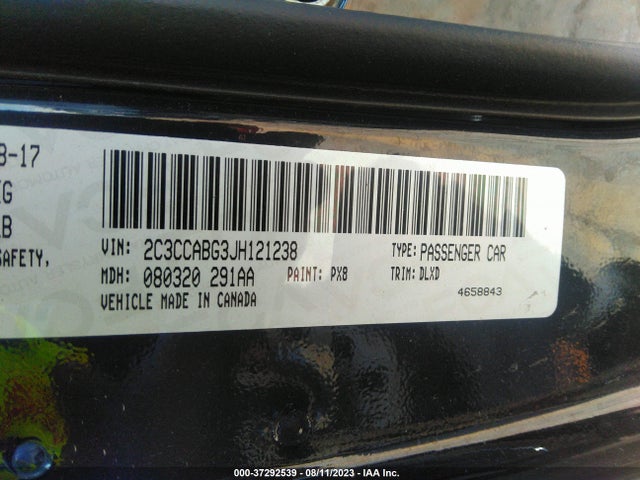 2C3CCABG3JH121238 Chrysler 300 300s