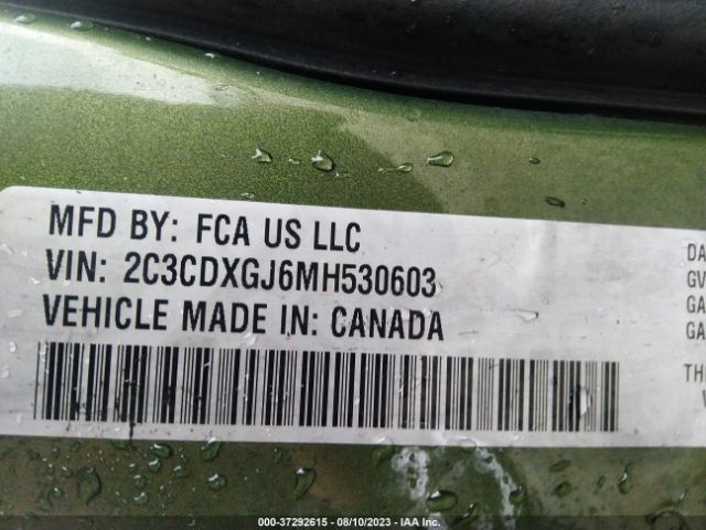 2C3CDXGJ6MH530603 Dodge Charger Scat Pack Widebody