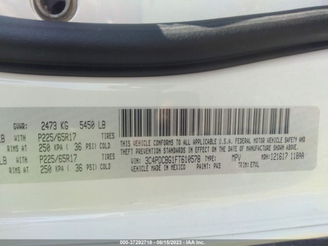 3C4PDCBG1FT610578 Dodge Journey Sxt