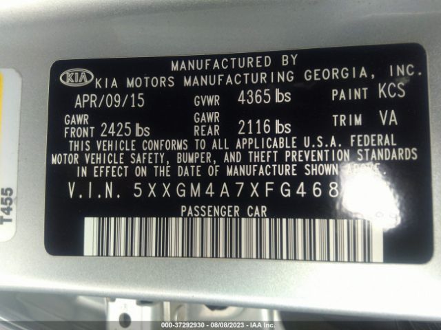 5XXGM4A7XFG468394 KIA Optima Lx