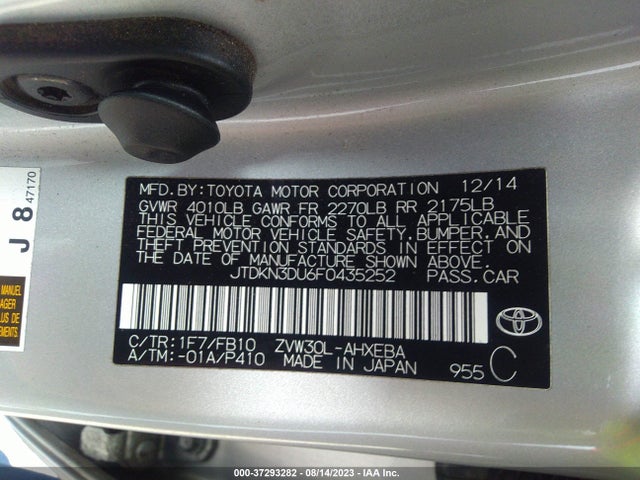 Toyota Prius Four 2015 JTDKN3DU6F0435252 Image 9