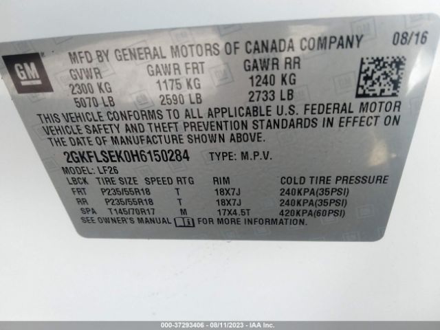 2GKFLSEK0H6150284 GMC Terrain Sle