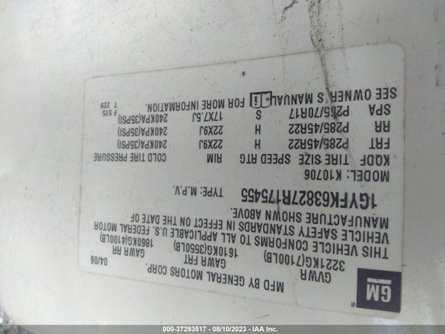 2007 CADILLAC ESCALADE 1GYFK63827R175455 Photo 8