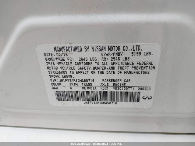 JN1FV7AR1GM450716 Infiniti Q50 3.0t Red Sport 400