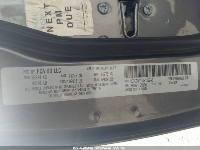 2C3CCAEG1JH123243 Chrysler 300 Limited