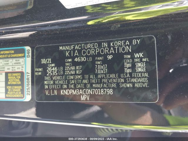 KNDPM3AC0N7018798 KIA Sportage Lx