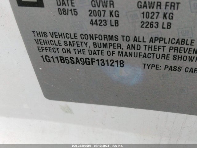 Chevrolet Malibu Limited Ls 2016 1G11B5SA9GF131218 Image 9