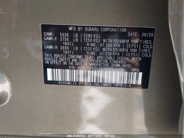 2020 SUBARU OUTBACK 4S4BTGPD0L3218505 Photo 8