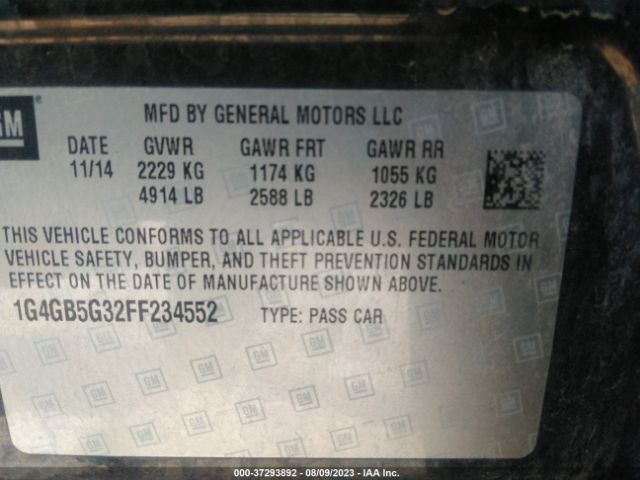 1G4GB5G32FF234552 Buick Lacrosse Leather