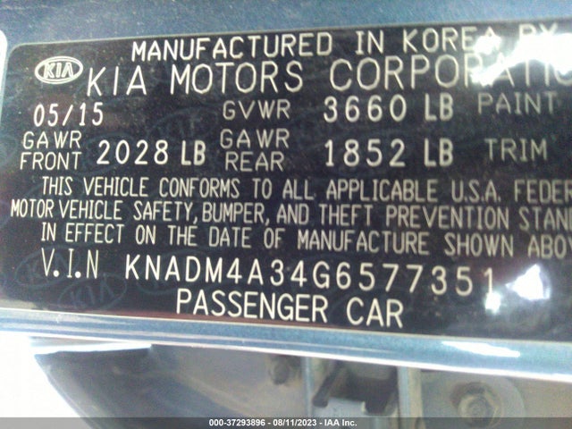 KIA RIO LX 2016 KNADM4A34G6577351 Image 9