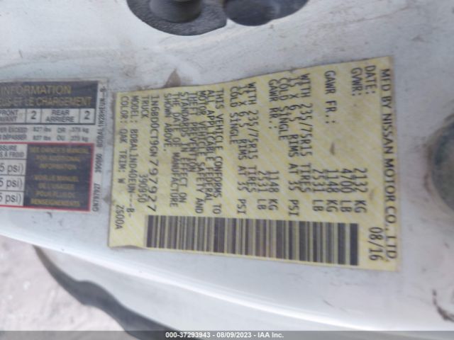 1N6BD0CT9GN797927 Nissan Frontier S/sv