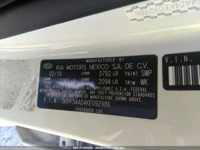 3KPF54AD4KE092986 KIA FORTE EX