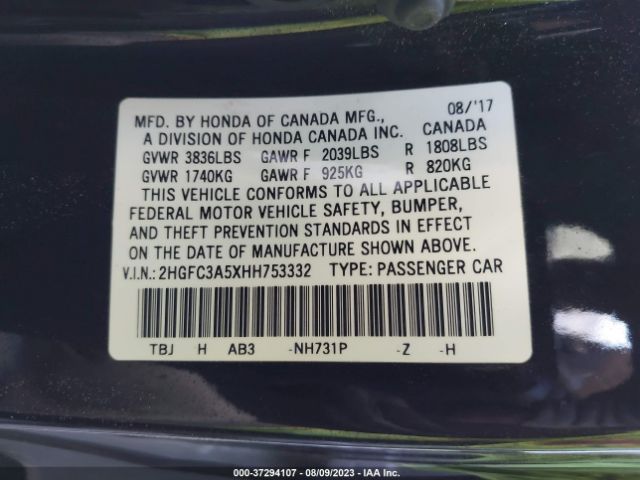 2HGFC3A5XHH753332 Honda Civic Coupe Si