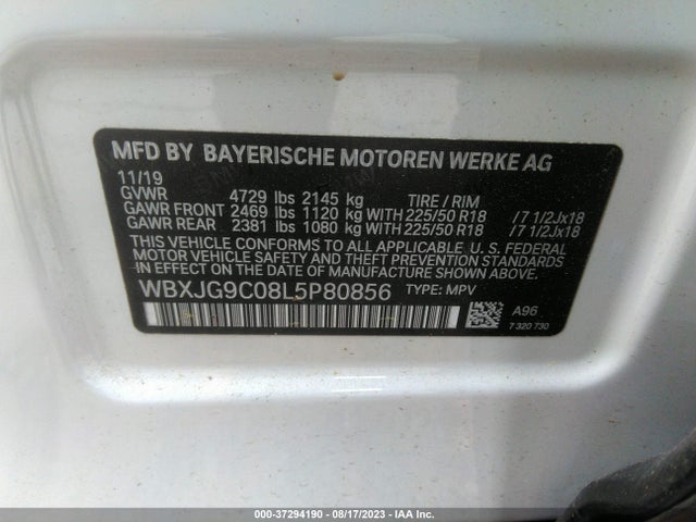 BMW X1 Xdrive28i 2020 аукцион фото