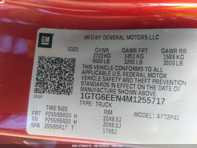 1GTG6EEN4M1255717 GMC Canyon 4wd Denali