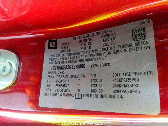 1GTH5CEA3G1278886 GMC Canyon 2wd Sle