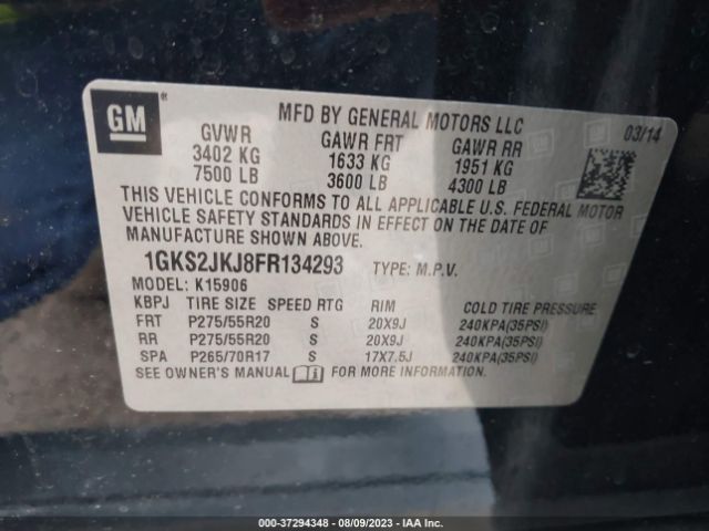 1GKS2JKJ8FR134293 GMC YUKON XL DENALI