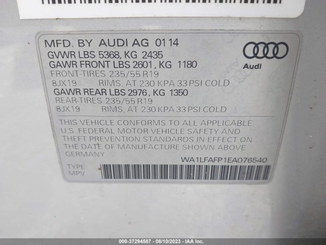 Audi Q5 Premium Plus 2014 WA1LFAFP1EA076540 Image 9
