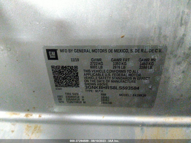 Chevrolet Blazer Lt 2020 3GNKBHRS8LS593584 Image 9