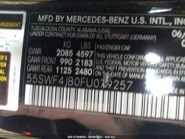 55SWF4JB0FU079257 Mercedes-Benz C-class C 300