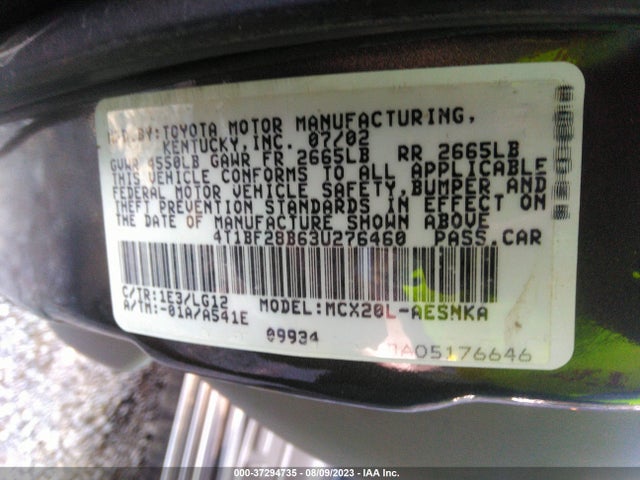2003 TOYOTA AVALON XL/XLS VIN: 4T1BF28B63U276460