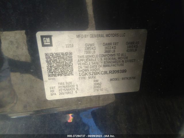 1GKS2BKC9LR209389 GMC YUKON SLT