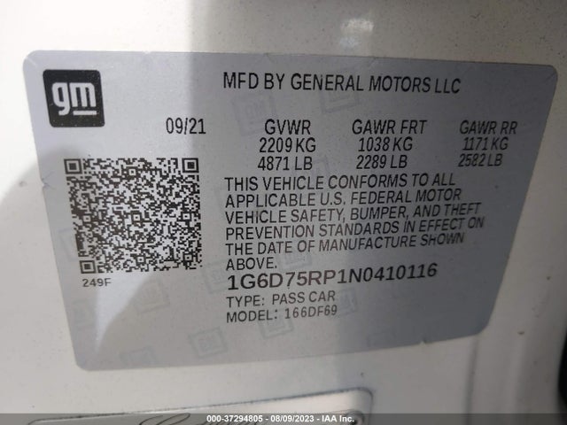 2022 Cadillac CT4, VIN: 1G6D75RP1N0410116