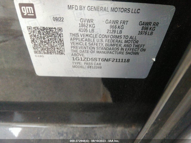 Chevrolet MALIBU LT 2022 1G1ZD5ST6NF211118 Image 16