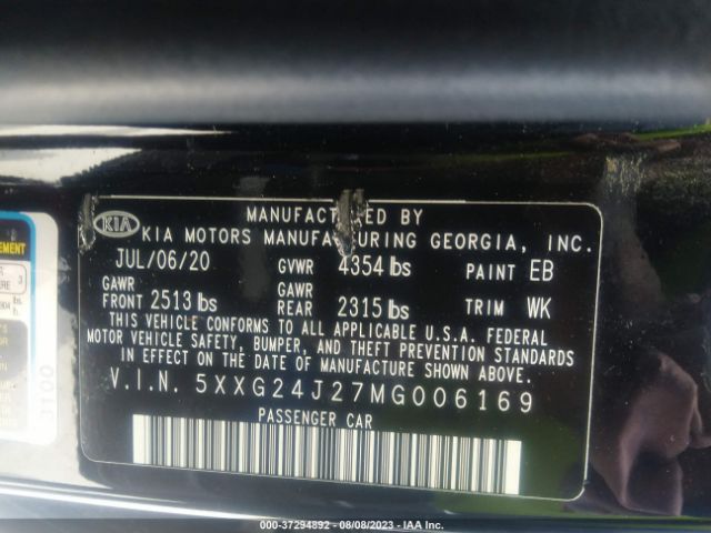 5XXG24J27MG006169 KIA K5 LX