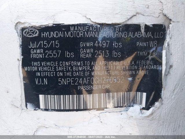 Hyundai Sonata 2.4l Se 2016 5NPE24AF0GH270952 Image 10