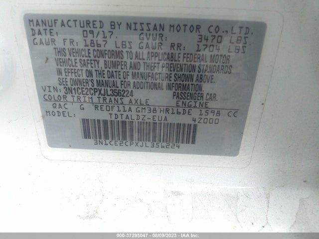 Nissan Versa Note Sv 2018 3N1CE2CPXJL356224 Image 9