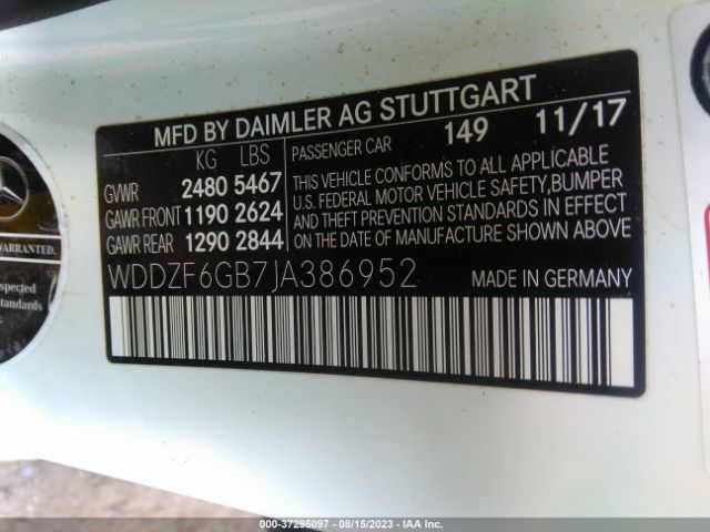 WDDZF6GB7JA386952 Mercedes-Benz E-class E 400