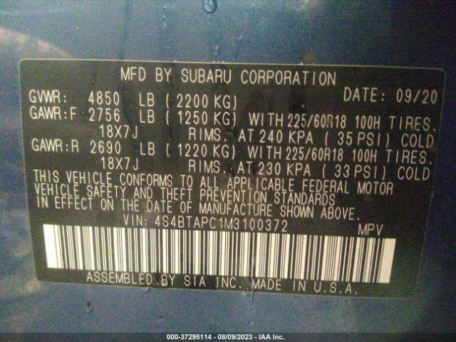 4S4BTAPC1M3100372 Subaru Outback Touring