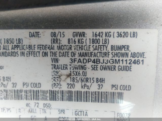 3FADP4BJ3GM112461 Ford FIESTA SE