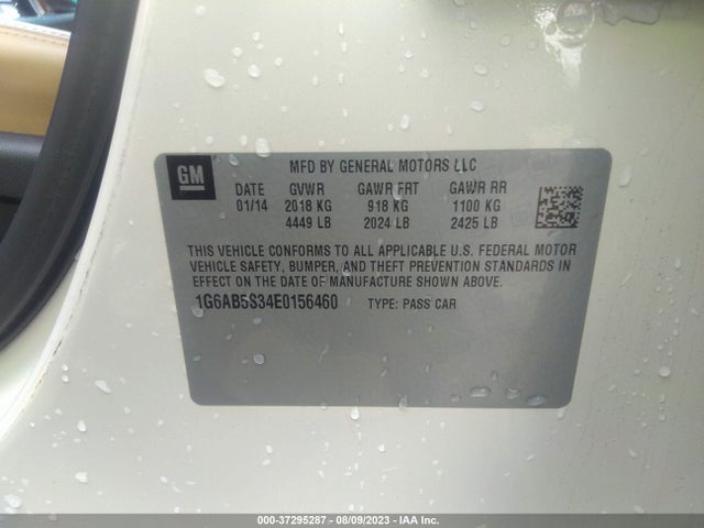 1G6AB5S34E0156460 Cadillac Ats Luxury Rwd