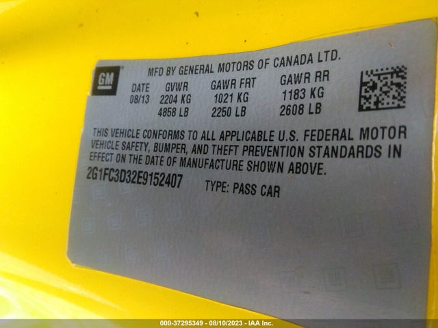 Chevrolet CAMARO LT 2014 2G1FC3D32E9152407 Image 9