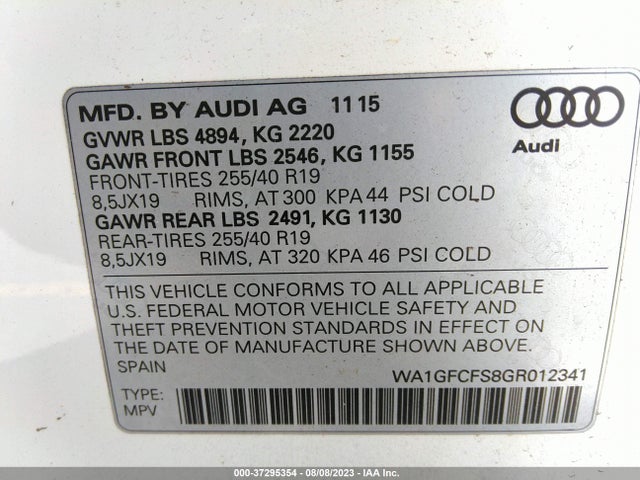 WA1GFCFS8GR012341 Audi Q3 Prestige