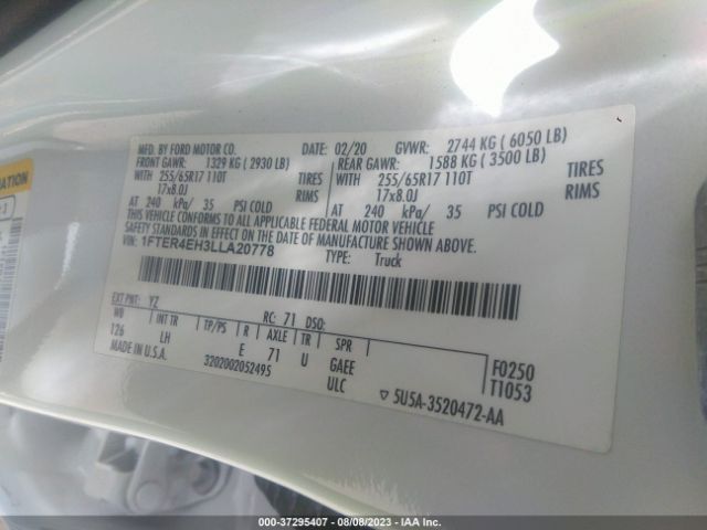 1FTER4EH3LLA20778 Ford Ranger Xl/xlt/lariat