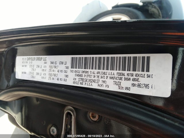 2010 DODGE RAM 1500 ST VIN: 1D7RB1GK1AS248137